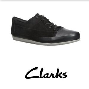 Clarks Soft suede Like Velvet Black Cushioned Elegant Sneakers Minimalist